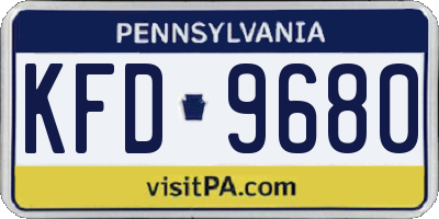 PA license plate KFD9680