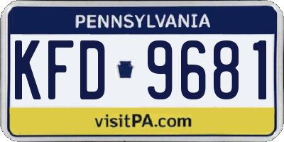 PA license plate KFD9681