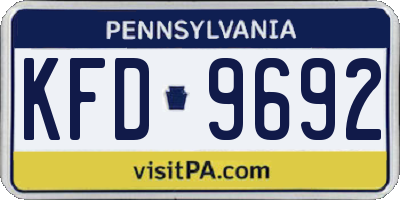 PA license plate KFD9692