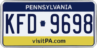 PA license plate KFD9698