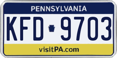 PA license plate KFD9703