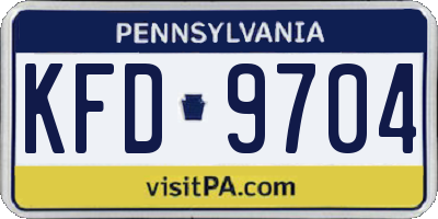 PA license plate KFD9704