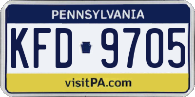 PA license plate KFD9705