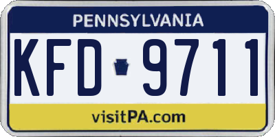 PA license plate KFD9711