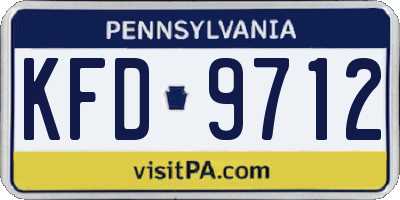 PA license plate KFD9712