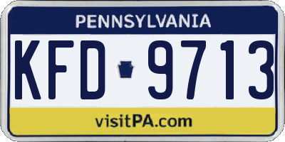 PA license plate KFD9713