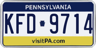 PA license plate KFD9714