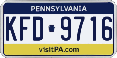 PA license plate KFD9716