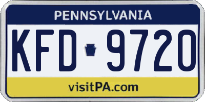 PA license plate KFD9720