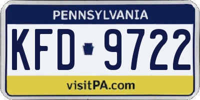 PA license plate KFD9722