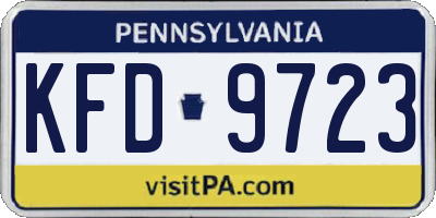 PA license plate KFD9723
