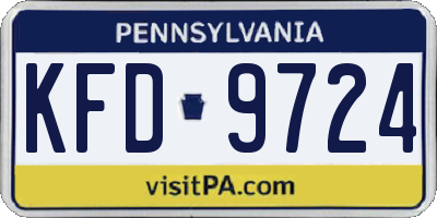 PA license plate KFD9724