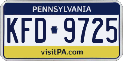 PA license plate KFD9725