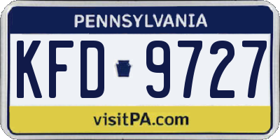 PA license plate KFD9727