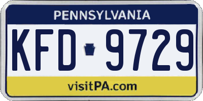 PA license plate KFD9729