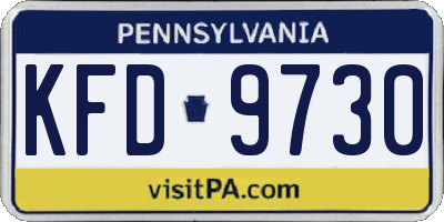 PA license plate KFD9730