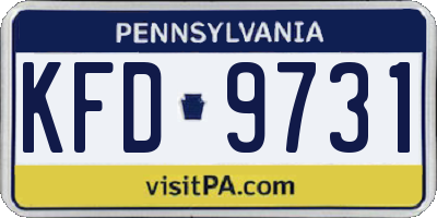 PA license plate KFD9731