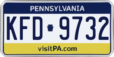 PA license plate KFD9732