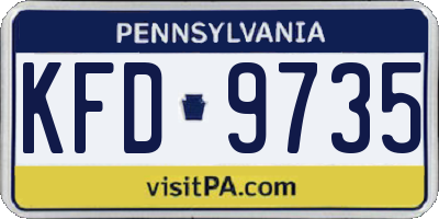 PA license plate KFD9735