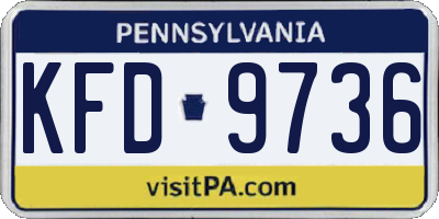 PA license plate KFD9736