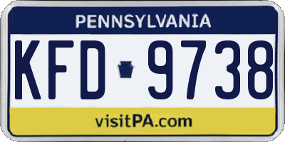 PA license plate KFD9738