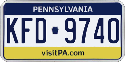 PA license plate KFD9740