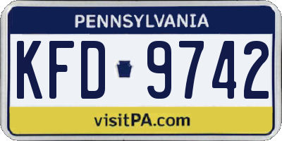 PA license plate KFD9742