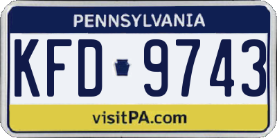 PA license plate KFD9743