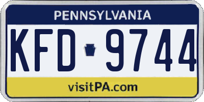 PA license plate KFD9744