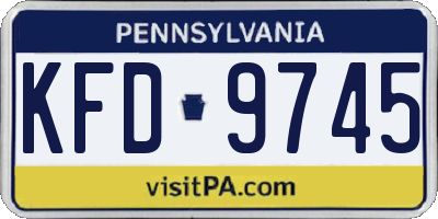 PA license plate KFD9745