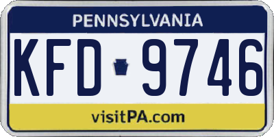 PA license plate KFD9746
