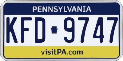 PA license plate KFD9747