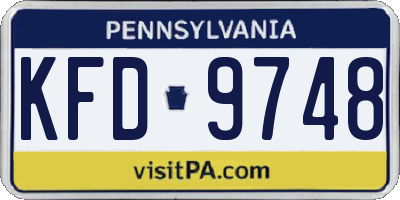 PA license plate KFD9748