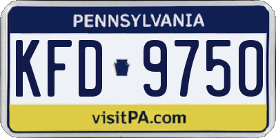 PA license plate KFD9750