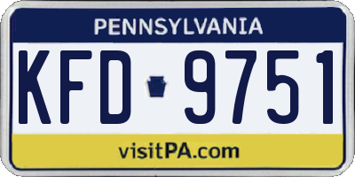PA license plate KFD9751