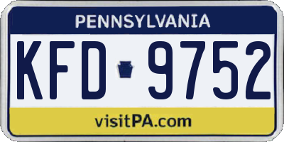 PA license plate KFD9752