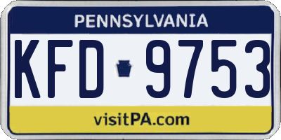 PA license plate KFD9753