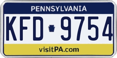 PA license plate KFD9754