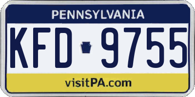 PA license plate KFD9755