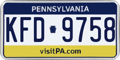PA license plate KFD9758