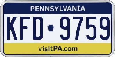 PA license plate KFD9759