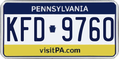 PA license plate KFD9760