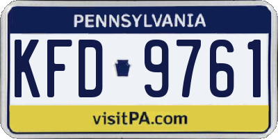 PA license plate KFD9761