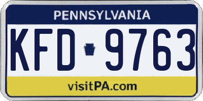 PA license plate KFD9763
