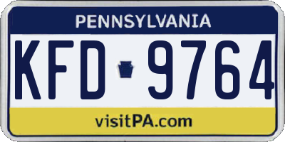 PA license plate KFD9764