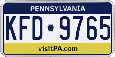 PA license plate KFD9765
