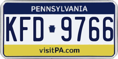 PA license plate KFD9766