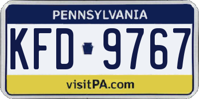 PA license plate KFD9767
