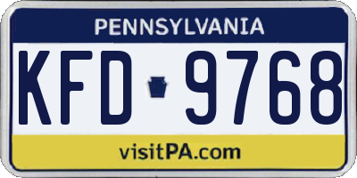 PA license plate KFD9768