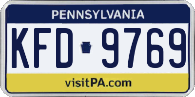 PA license plate KFD9769